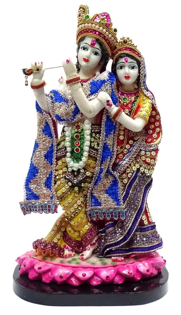 Big Size polyresin Radha Krishan Statue for Home décor Idol, Home Temple, Size : 14"